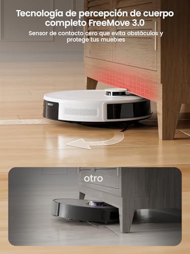 Aspirador robô M2 e esfregão com mapeamento 3 em 1, sucção potente de 6000 Pa, navegação dtoF mapeamento inteligente, limpeza personalizada, 140 min de autonomia, WiFi/App/Alexa/i Watch, 2.4G e 5G