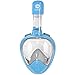 Seaview 180° GoPro Compatible Snorkel Mask- Panoramic Full Face Design. See More With Larger Viewing Area Than Traditional Masks. Prevents Gag Reflex with Tubeless Design (Aqua, S/M)