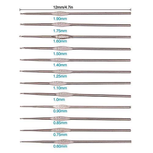 K Kwokker 95 Pieces Ergonomic Crochet Hooks Set Bamboo Knitting Needles Yarn Hook Stitch Markers DIY Craft Aluminum Handle Sewing Weave Set Full Kit Tools with a Blue Storage Case - Thumbnail 5