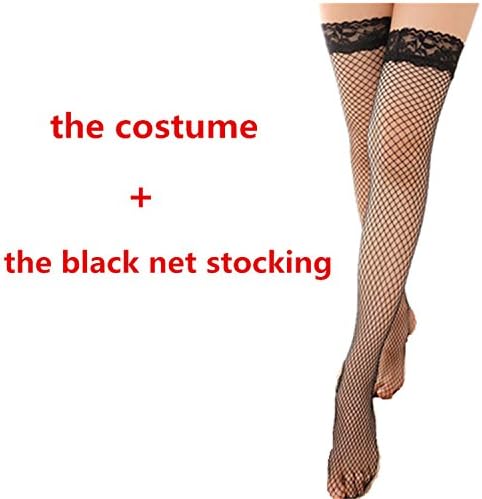 Robert Westbrook Sexy Dress Club Wear Red/Black Sexy Lingerie Women Sleepwear Black With Stockings S