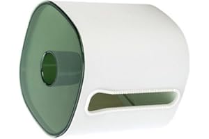 Quhoxdye Wall Mounted Toilet Paper Holder Self Adhesive No Drilling Waterproof Dustproof Proof Paper Roll Dispenser for Bathr