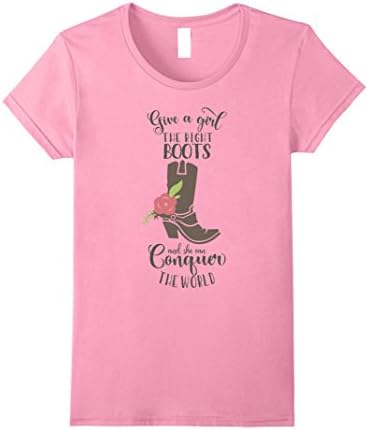 Womens Cowgirl T-Shirt With Cowgirl Boots XL Pink