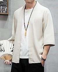 Men's Japanese Kimono Cardigan Loose Cotton Linen