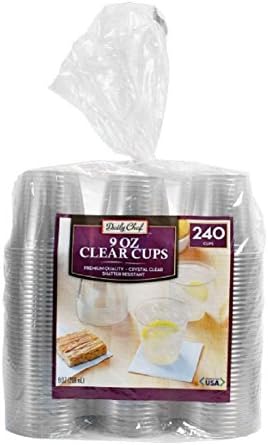 Daily Chef Clear Plastic Cups 9-Oz Cups (240 Count) Premium Quality, Entertain without the mess New!!!