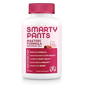 SmartyPants Women’s Masters 50+ Multivitamin: Vitamin C, D3 & Zinc for Immunity, Lutein/Zeaxanthin for Eye Health…