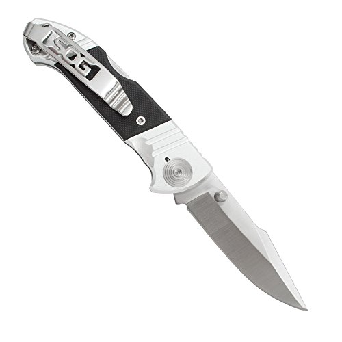 SOG Fielder Mini Assisted Folding Knife FF3302CP Satin Polished 2.75" Blade, G10 & Aluminum