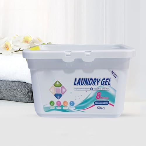JIETI 5 In 1 Laundry Pods,Laundry Gel,5-In-1 Scent Boost Pods,Five-In-One Laundrys Capsule Stain Removal,Free Clear Of Dyes Perfumes For Visible Invisible Dirt (50)