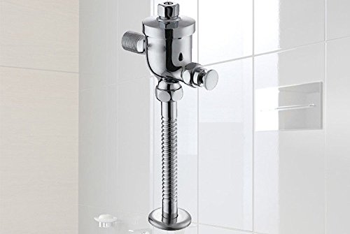 Brass Button Type Manual Exposed Urinal Flush Valve , Polished Chrome - Thumbnail 2