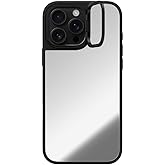 CASETiFY Mirror Ring Stand iPhone 16 Pro Max Case [Kickstand / 4.9 ft. 1X Military Grade Drop Protection/Compatible with Magsafe] - Silver on Black