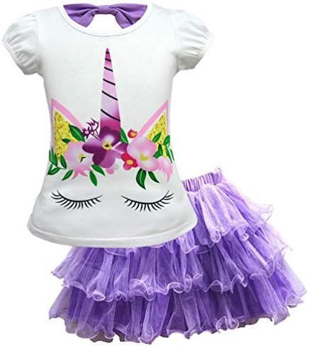 Baby Girls Unicorn Costume Dress Pageant Princess Party Dress Flower Evening Gowns Tutu Dress