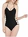 Womens One Piece Sexy Plunge Neck Strappy Swimsuit Swimwear Monokini (X Large, Strappy Black)