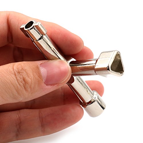 2Pcs Radiator Key Radiator Bleed 4-Way Multi-Functional Utilities Key for Electric Water Gas Meter Box Cupboard Cabinet Opening Key(Black + Silver) - Thumbnail 7
