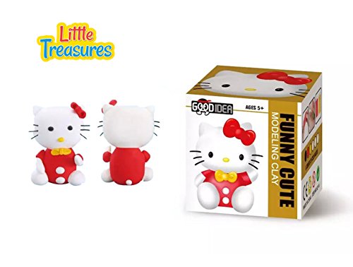 Little Treasures Kitty Clay Modeling and Sculpting DIY Play-Set - Create Your 3D Cat Theme Favorite Cartoon Characters with Molding Play-Dough Kit