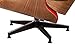Eames Style Lounge Chair & Ottoman Reproduction Replica Premium Italian Leather Red/Walnut