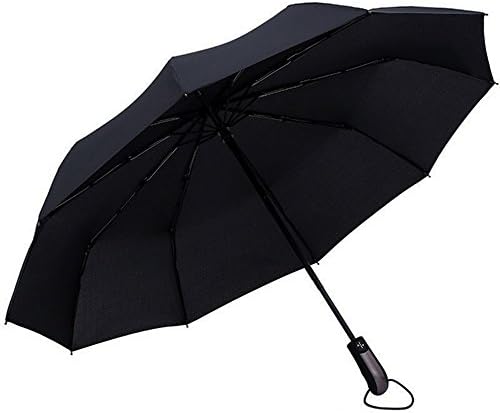 Tasoll Windproof Compact Umbrellas Portable Folding Automatic Umbrella 10 Ribs Reinforced Durable Collapsible Sun Travel Umbrellas Lightweight Canopy Fast Drying for Outdoor 1 Pack Black