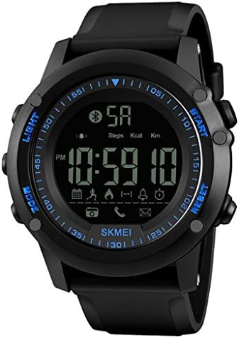 Smart Watch for Kids Men Women,SKMEI Mens All Black Military Style Smart Watch Functions Activity Tracker 50ATM,Outsta Stylish Smart Watch (Blue)