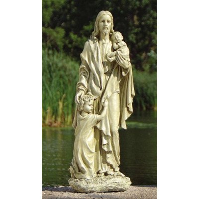 Joseph Studio 46020 Tall Standing Jesus with 2 Children Statue, 24-Inch
