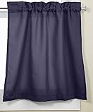 Lorraine Home Fashions Ribcord Tier Curtain Pair, 54-Inch x 36-Inch, Navy