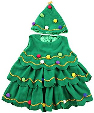 Christmas Dress Xmas Tree Green for 1-14 Years Girls (46.8"(5-6 Years))