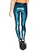 iHeartRaves Turquoise Mermaid Fish Scale Costume Leggings Tights (Large)