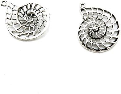 125 PCS Jewelry Making Charms L8FG5L Conch Shell Antique Silver Tone Necklace Bracelet Repair Bulk Lots Pendant Findings