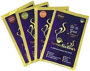 Turmerlicious 100% Instant Turmeric Latte - Mixed Bundle 20g Single Serving Pkt - 1 of Each Flavour - Dairy Free