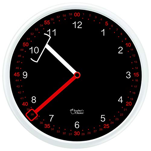 Educational Wall Clock - Silent Movement Time Teaching Clock for ...