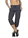 RBX Active Women's Lightweight Body Skimming Drawstring Woven Capri Pant Charcoal Grey,Large