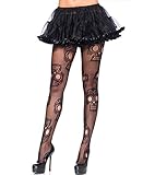 Leg Avenue 9982 Women's Sugar Skull Fishnet Pantyhose