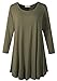 LARACE 3/4 Sleeve Shirts for Women Plus Size Tunic Dressy Top Loose Fit Flare T-Shirt(1X, Army Green)