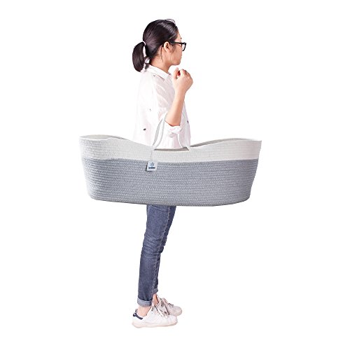 ICEBLUE Spacious Soft Moses Basket Cradle Bedding Set Nursery Storage Basket Toy Basket Baby Shower gift set (gender-neutral) - Thumbnail 7