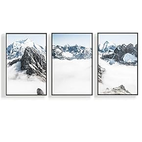 Canvas Wall Art for Living Room, Bedroom Mountain Framed Canvas Prints for Home Decoration Ready to Hang - 16"x24"x3 Panels