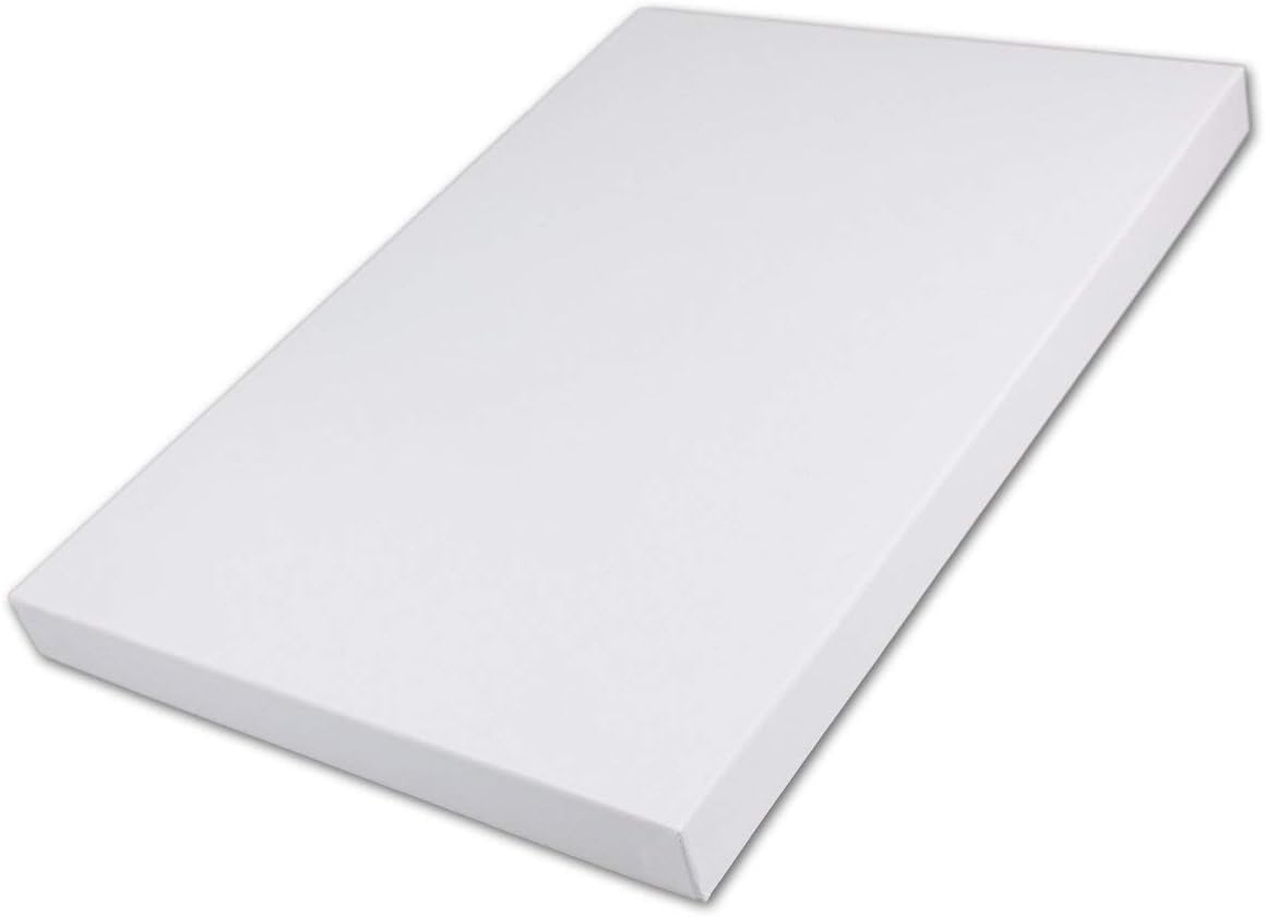 Upholstered Storage/Gift Box - Brilliant White - Various Sizes Pack of 1 A4 | Höhe 21 mm | Hochweiß