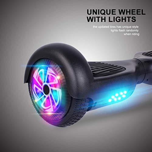 Scooter, Electric Unicycle Self Balancing Control Scooter Mini Smart Scooter 2 Wheels iPad Cover Low Battery Protection LED Works (White)