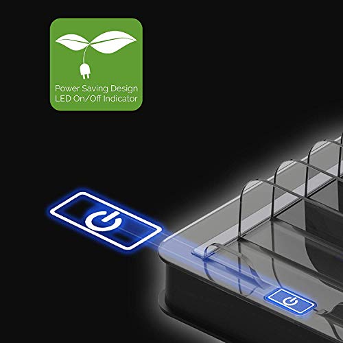 Kavalan 10 Port USB Charging Station Dock & Organizer, Universal Desktop Tablet & Smartphone Multi-Device 10 Port USB Charger Hub with Auto Detect Smart Rapid Charg (10 Port+65W/Support 10iPad/Black)