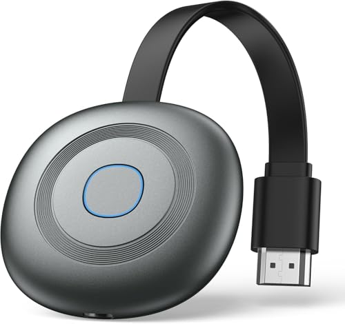Wireless HDMI Display Dongle Adapter, 4K Miracast AirPlay Receiver for iPhone, iPad, Android, Laptop, PC to HDTV/Monitor/Projector, 100FT/30M, Plug & Play, Support DLNA, 2.4G/5G