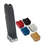 Heavy Extended Aluminum Magazine Base Plate Blue Pink Red Black Silver Black (Red, 9mm/.40 cal/.357)
