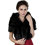 Aukmla Women's 1920s Brown Faux Fur Shawl Bridal Wedding Fur Wraps and Shawls Faux Mink Shawl for Bridesmaids Aukmla Women's 1920s Brown Faux Fur Shawl Bridal Wedding Fur Wraps and Shawls Faux Mink Shawl for Bridesmaids
