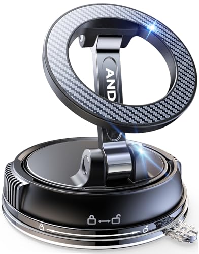 Photo 1 of ANDERY Car Phone Holder for Magsafe [78+LBS Strongest Suction & 2400gf Strongest Magnetic] 360° Adjustable Car Phone Mount, Phone Holders for Your Car for iPhone 17-12 Pro Max Air Plus (Carbon Fiber)