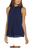 Eliacher Women's Casual Sexy Sleeveless Chiffon Blouse Summer Tops 8140 (XXL, 1)