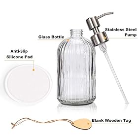 Large Soap Dispenser with Non-Slip Silicone Pad – Premium Quality – Dish and Hand Soap Dispenser – Rust Proof Stainless… 417kH5xoufL
