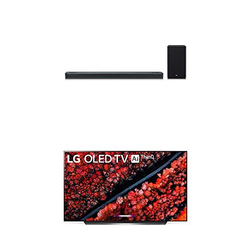 LG OLED55C9PUA Alexa Built-in C9 Series 55″ 4K Ultra HD Smart OLED TV with LG SL8YG 3.1.2 Channel High Res Audio Sound Bar w/Meridian Technology, Dolby Atmos
