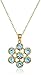 Amazon Collection Gold Plated Sterling Silver Blue Topaz Flower Pendant Enhancers, 18