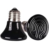 25W 2-Pack Ceramic Heat Lamp Bulb Infrared Reptile Heat Emitter Heater Lamps Bulbs for Pet Brooder Coop Chicken Lizard Bearde