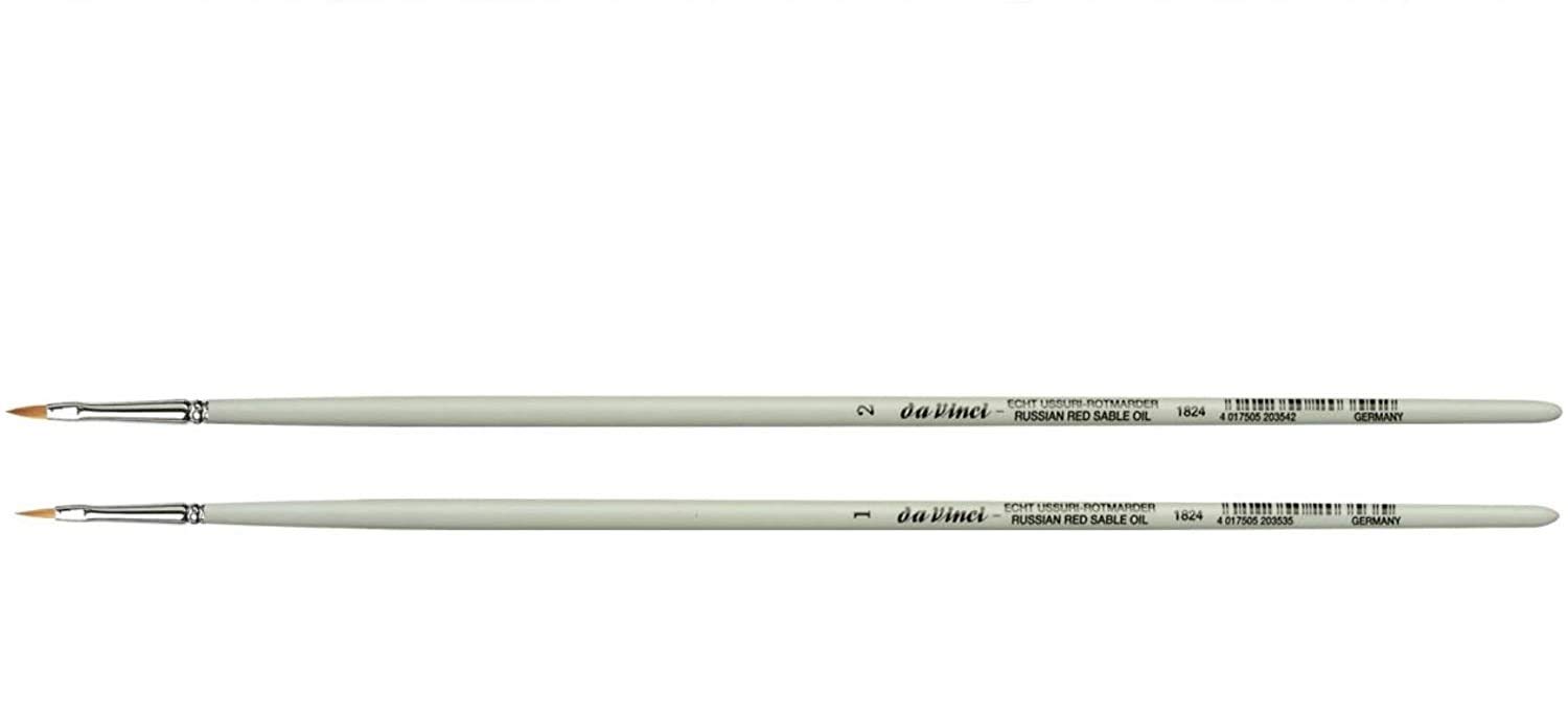 da Vinci 1824 Series Red Marten Brush Set, NO.1.2., Oil brush. Long sleeve. Made in Germany
