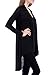 Modern Kiwi Solid Essential Long Cascading Cardigan (S-3X) (3X, Black)