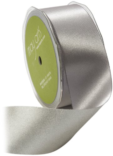 May Arts 1-1/2-Inch Wide Ribbon, Silver Taffeta