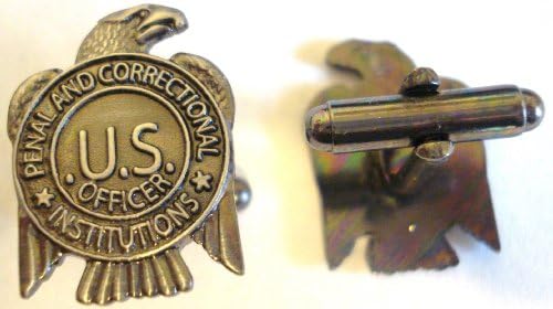 US Department of Corrections Prison Guard Mini Badge Cuff Links Cufflinks Set
