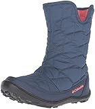 Columbia Girls' Youth Minx Slip Omni-Heat Waterproof-K Snow Boot, Dark Mountain/Melonade, 2 M US Little Kid