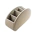 Fosinz Remote Control Holder Organizer Table Desk Leather Control Storage TV Remote Control Organizer with 5 Spacious Compartments (Beige)